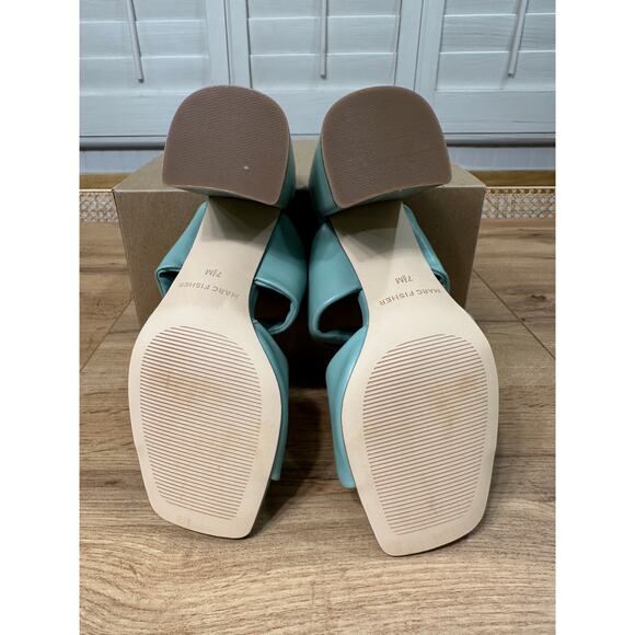 Marc Fisher Women's Kari High Heel Sandals Size 7.5 NWOB Faux Leather Slip Ons - Picture 11 of 12